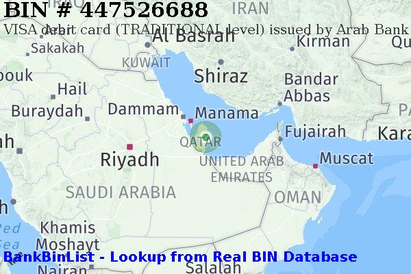 BIN 447526688 VISA debit Qatar QA