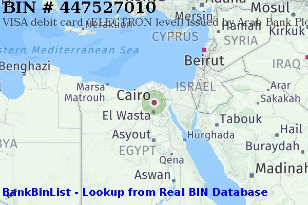 BIN 447527010 VISA debit Egypt EG