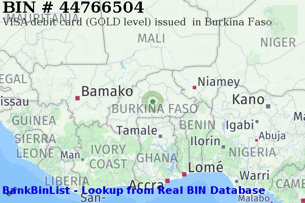 BIN 44766504 VISA debit Burkina Faso BF