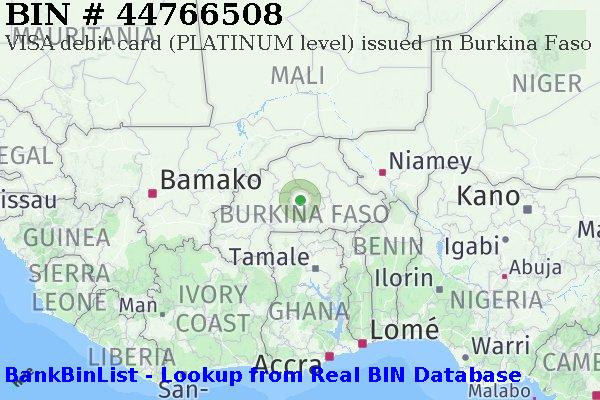 BIN 44766508 VISA debit Burkina Faso BF