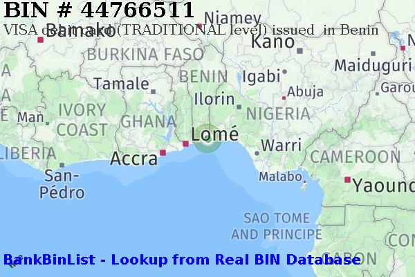 BIN 44766511 VISA debit Benin BJ