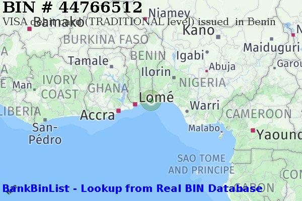 BIN 44766512 VISA debit Benin BJ