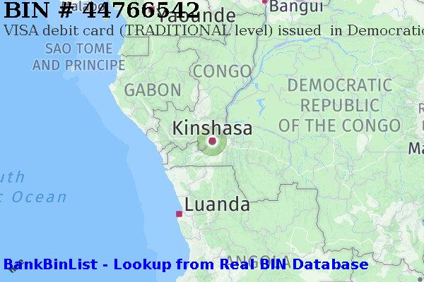 BIN 44766542 VISA debit Democratic Republic of the Congo CD