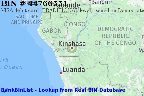 BIN 44766551 VISA debit Democratic Republic of the Congo CD