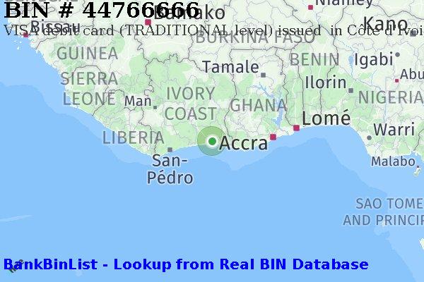 BIN 44766666 VISA debit Côte d'Ivoire CI