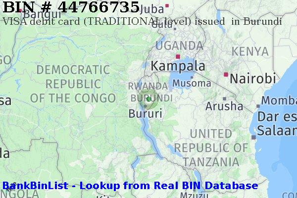 BIN 44766735 VISA debit Burundi BI