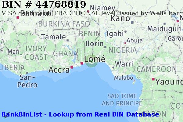 BIN 44768819 VISA debit Benin BJ