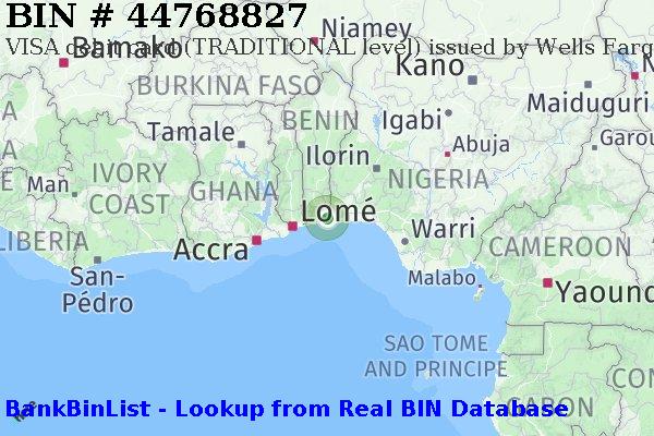 BIN 44768827 VISA debit Benin BJ
