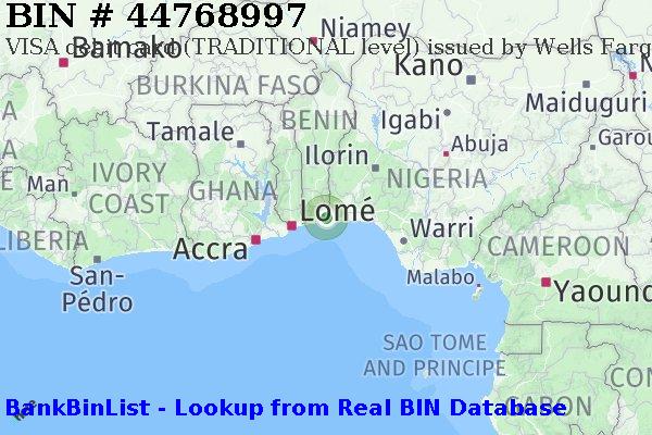 BIN 44768997 VISA debit Benin BJ
