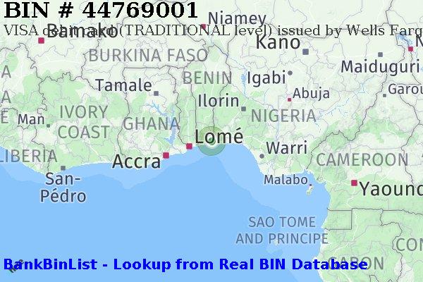 BIN 44769001 VISA debit Benin BJ