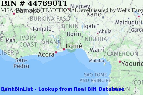 BIN 44769011 VISA debit Benin BJ