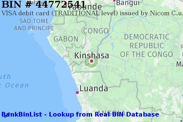 BIN 44772541 VISA debit Democratic Republic of the Congo CD