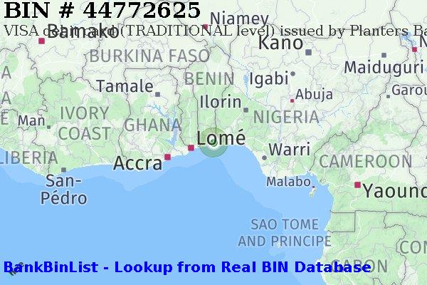 BIN 44772625 VISA debit Benin BJ