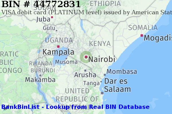 BIN 44772831 VISA debit Kenya KE