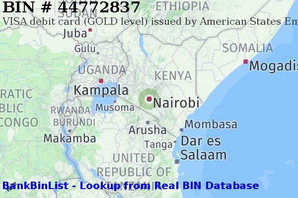 BIN 44772837 VISA debit Kenya KE