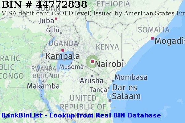 BIN 44772838 VISA debit Kenya KE
