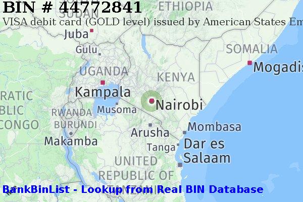 BIN 44772841 VISA debit Kenya KE