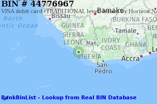 BIN 44776967 VISA debit Liberia LR