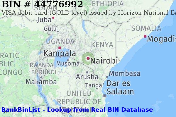 BIN 44776992 VISA debit Kenya KE