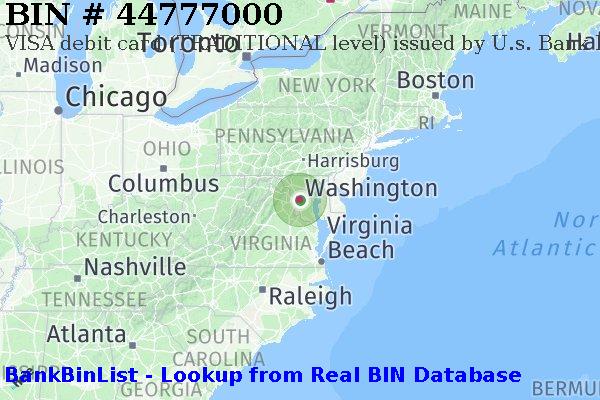 BIN 44777000 VISA debit United States US