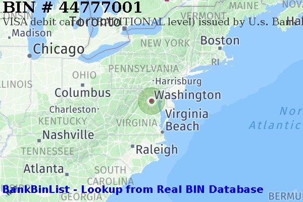 BIN 44777001 VISA debit United States US