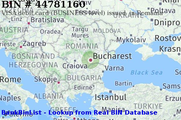 BIN 44781160 VISA debit Romania RO