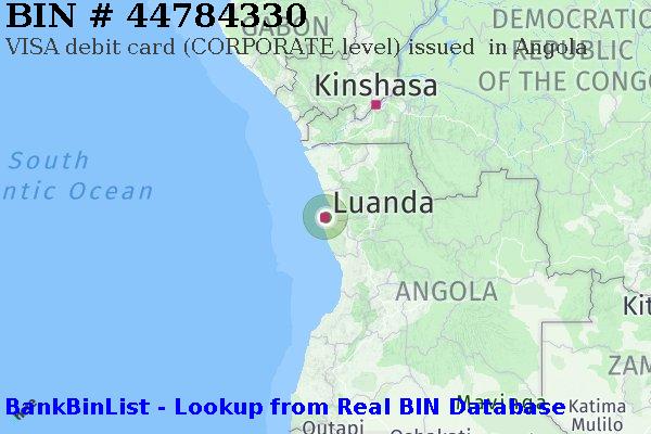 BIN 44784330 VISA debit Angola AO