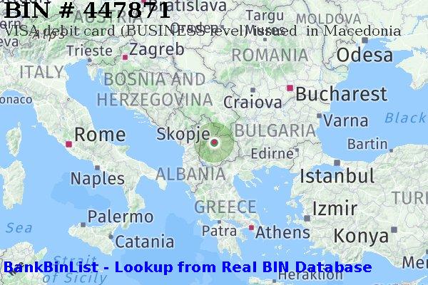 BIN 447871 VISA debit Macedonia MK