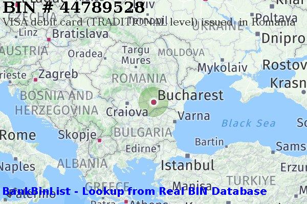 BIN 44789528 VISA debit Romania RO