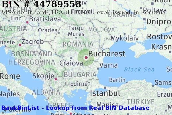 BIN 44789558 VISA debit Romania RO