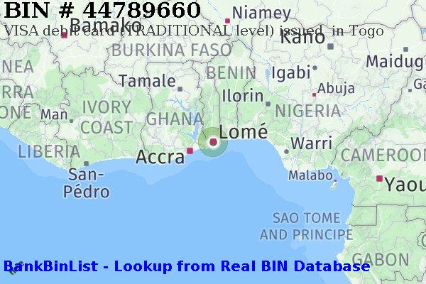 BIN 44789660 VISA debit Togo TG