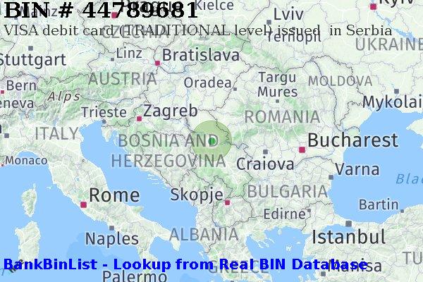 BIN 44789681 VISA debit Serbia RS