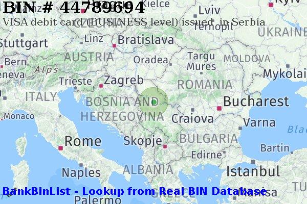 BIN 44789694 VISA debit Serbia RS