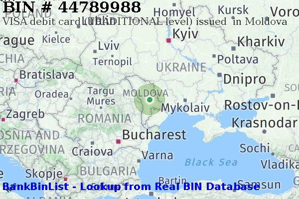 BIN 44789988 VISA debit Moldova MD