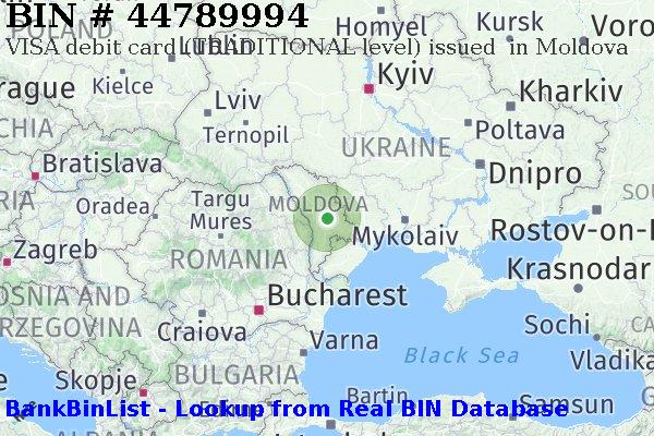 BIN 44789994 VISA debit Moldova MD