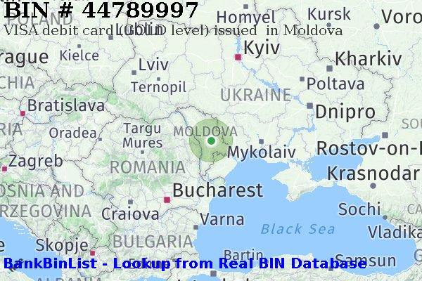 BIN 44789997 VISA debit Moldova MD