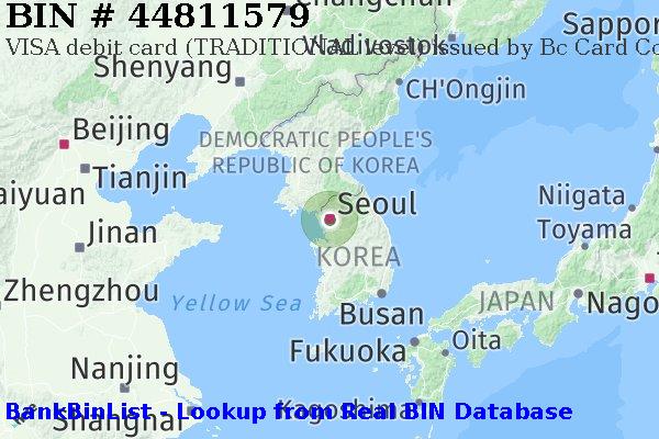 BIN 44811579 VISA debit South Korea KR