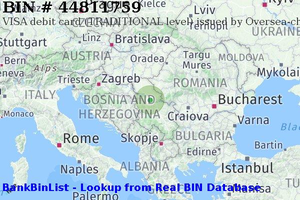 BIN 44811759 VISA debit Serbia RS