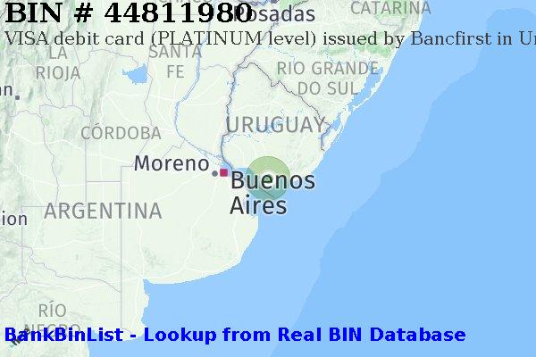 BIN 44811980 VISA debit Uruguay UY