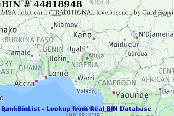 BIN 44818948 VISA debit Nigeria NG