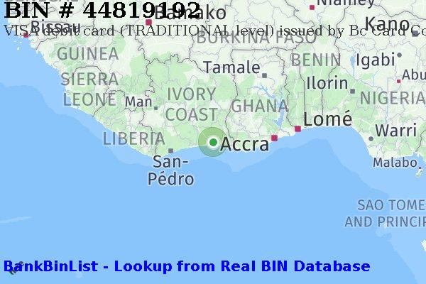BIN 44819192 VISA debit Côte d'Ivoire CI