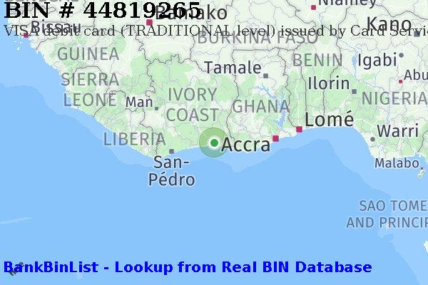 BIN 44819265 VISA debit Côte d'Ivoire CI