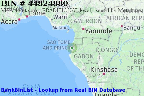 BIN 44824880 VISA debit Gabon GA