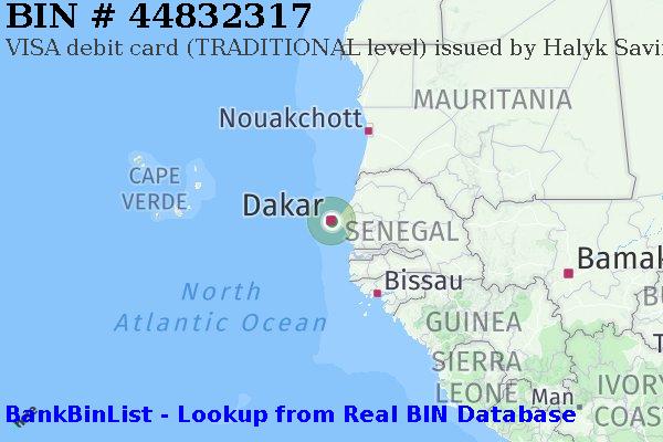 BIN 44832317 VISA debit Senegal SN