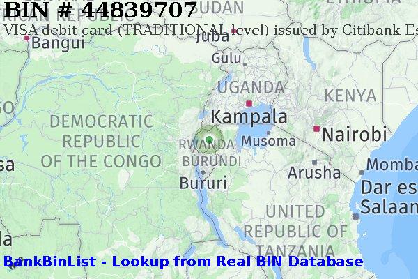 BIN 44839707 VISA debit Rwanda RW