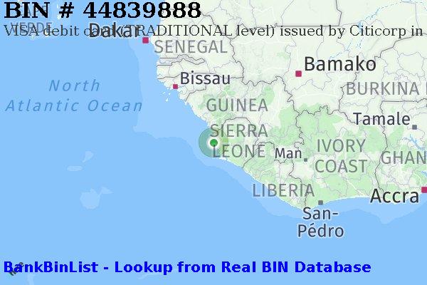 BIN 44839888 VISA debit Sierra Leone SL