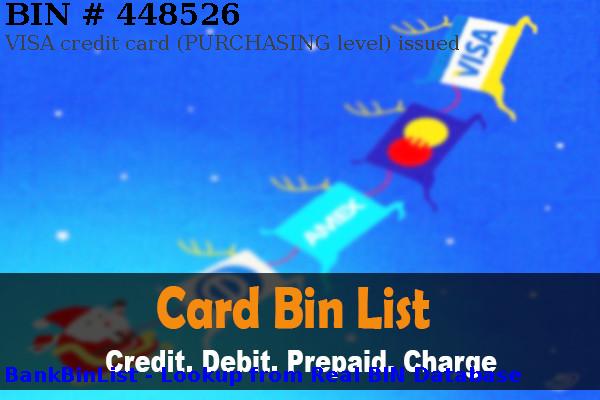 BIN 448526 VISA credit  