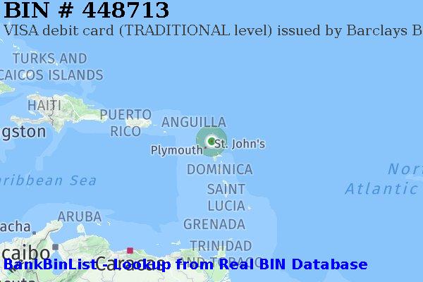 BIN 448713 VISA debit Antigua and Barbuda AG