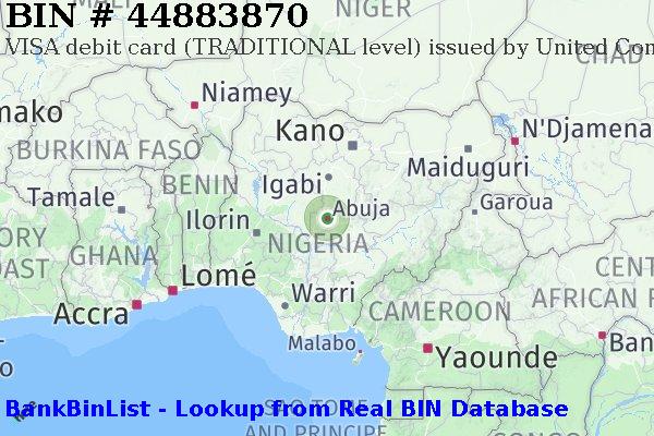BIN 44883870 VISA debit Nigeria NG