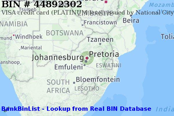 BIN 44892302 VISA credit South Africa ZA